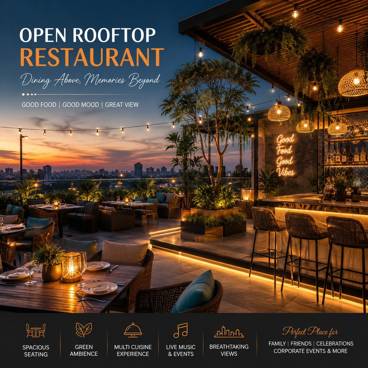 Restaurant roof view